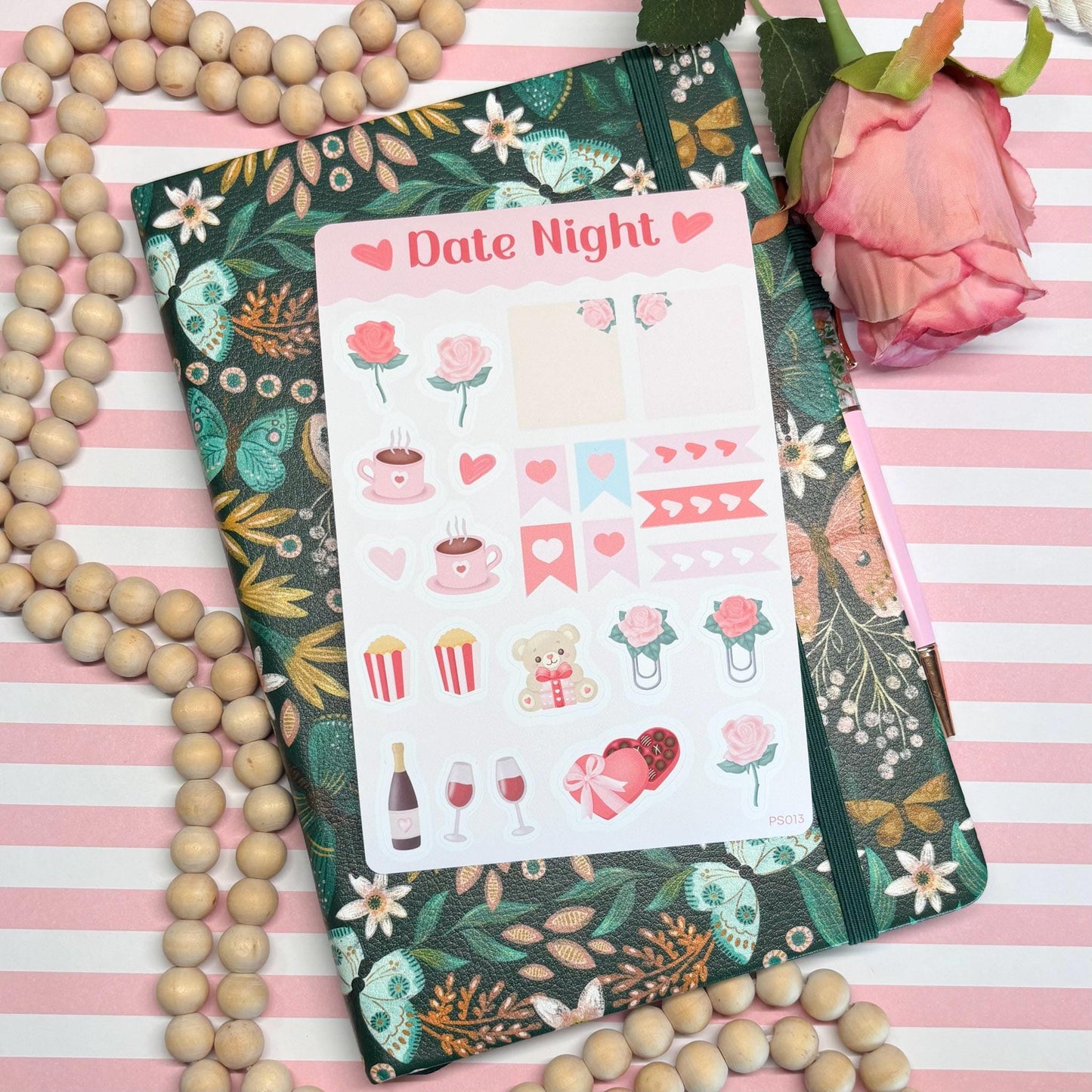 Cute Date Night Planner Stickers, Romantic Planner Stickers, Valentine’s Day Stickers, Pastel Daily Planner Sticker, Bullet Journal Stickers