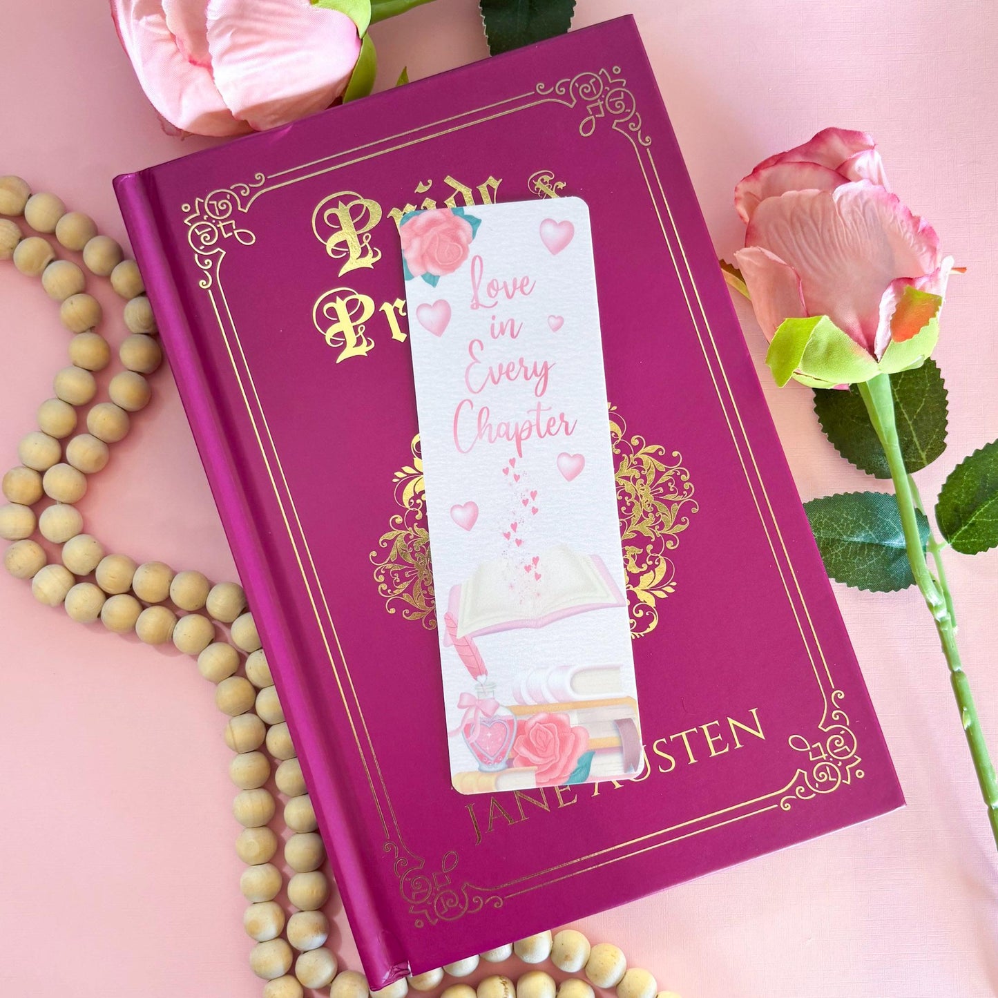 Valentine Coquette Bookmark Set, Girly Bookmark, Bows Bookmark, Handmade Gifts for Book Lovers, Booklover Romance Gifts, Soft Girl Bookmark