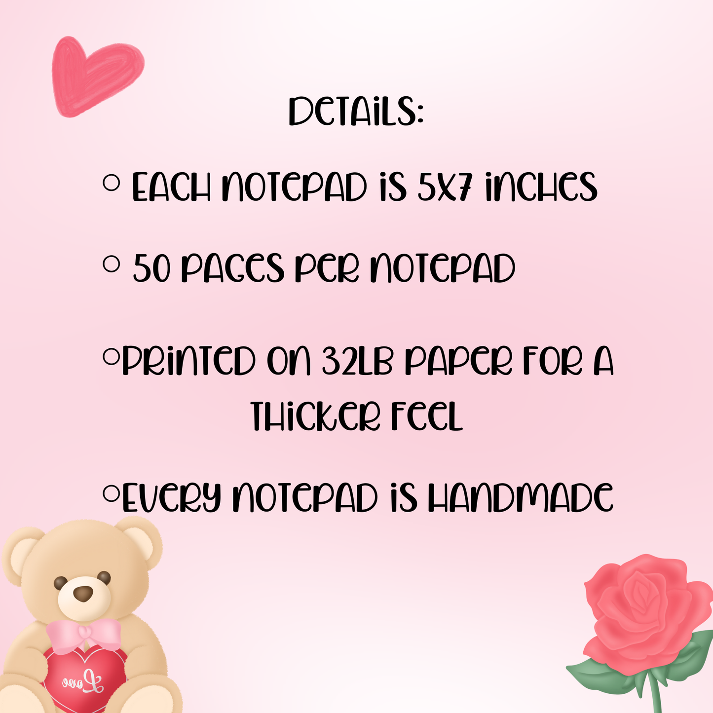 Coquette Love Notes Notepad