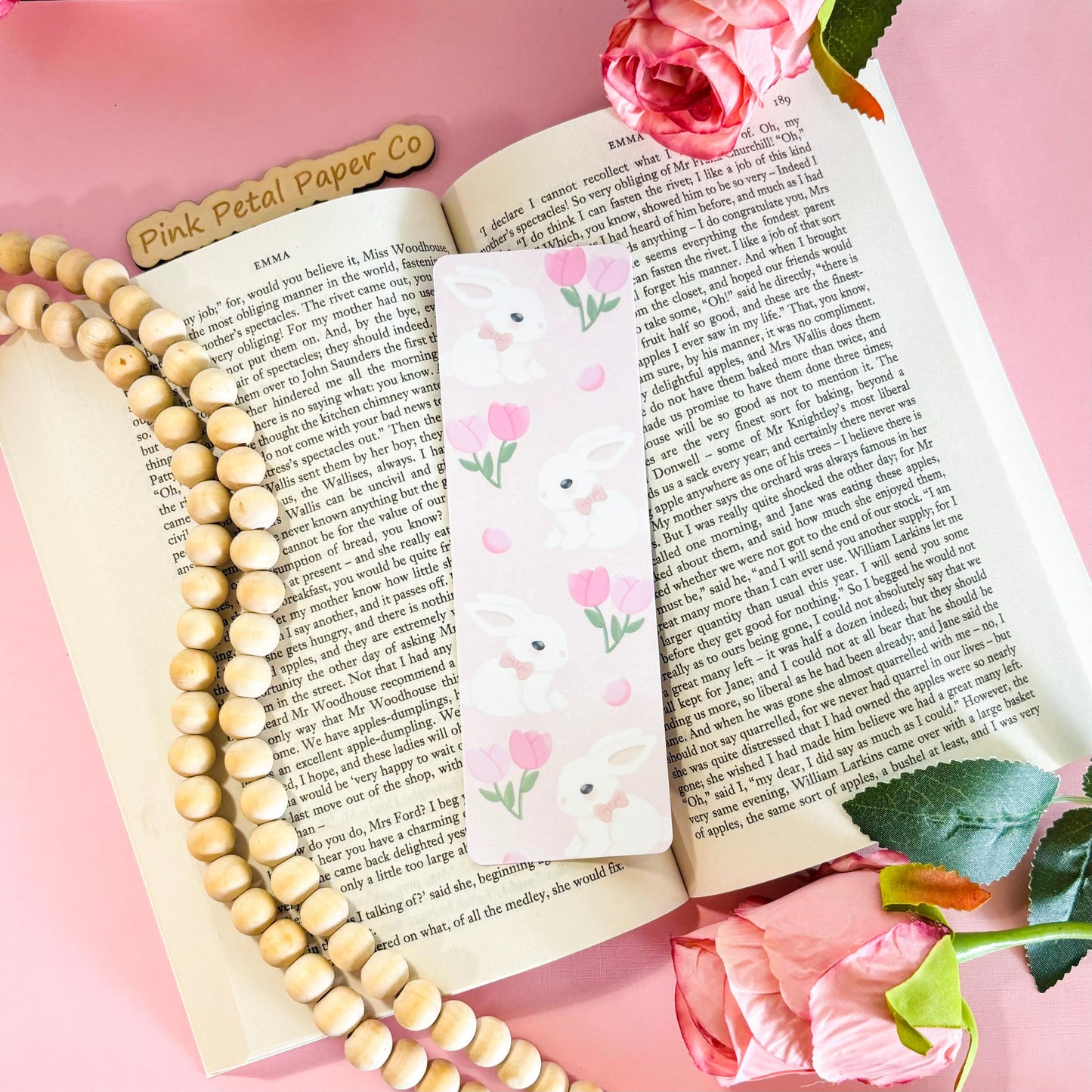 Coquette Rabbit Bookmark, Cute Girly Bookmark, Pink Bow Bookmark, Handmade Gifts for Book Lover, Booklover Bookworm Gift, Soft Girl Bookmark