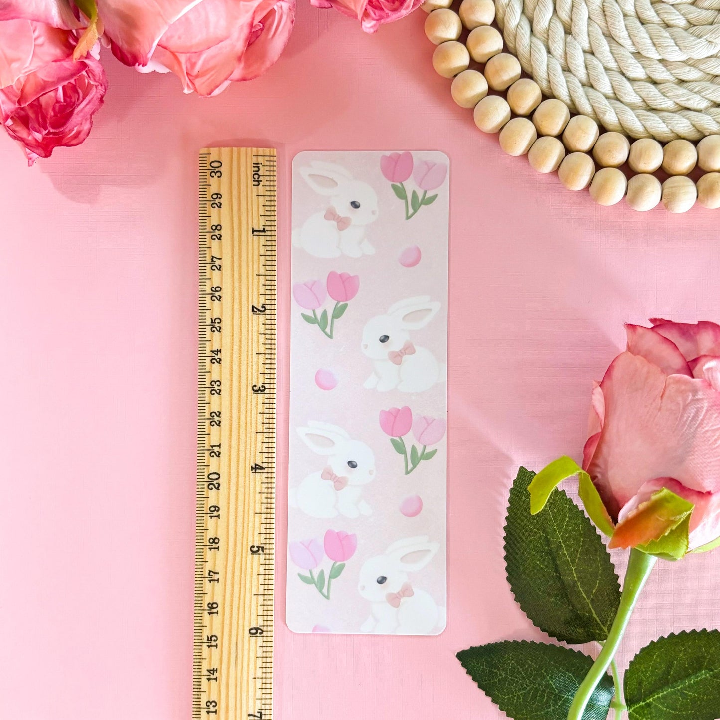 Coquette Rabbit Bookmark, Cute Girly Bookmark, Pink Bow Bookmark, Handmade Gifts for Book Lover, Booklover Bookworm Gift, Soft Girl Bookmark