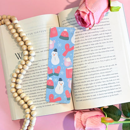 Holiday Gift Winter Bookmark, Cute Bookmark for Kids, Handmade Gift for Mom, Christmas Gift for Reader, Soft Girl Era Bookmark, Snow Day