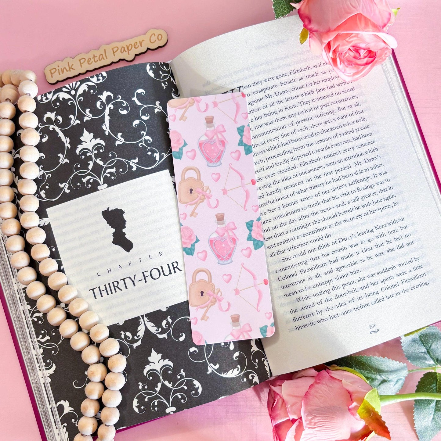 Valentine Coquette Bookmark Set, Girly Bookmark, Bows Bookmark, Handmade Gifts for Book Lovers, Booklover Romance Gifts, Soft Girl Bookmark