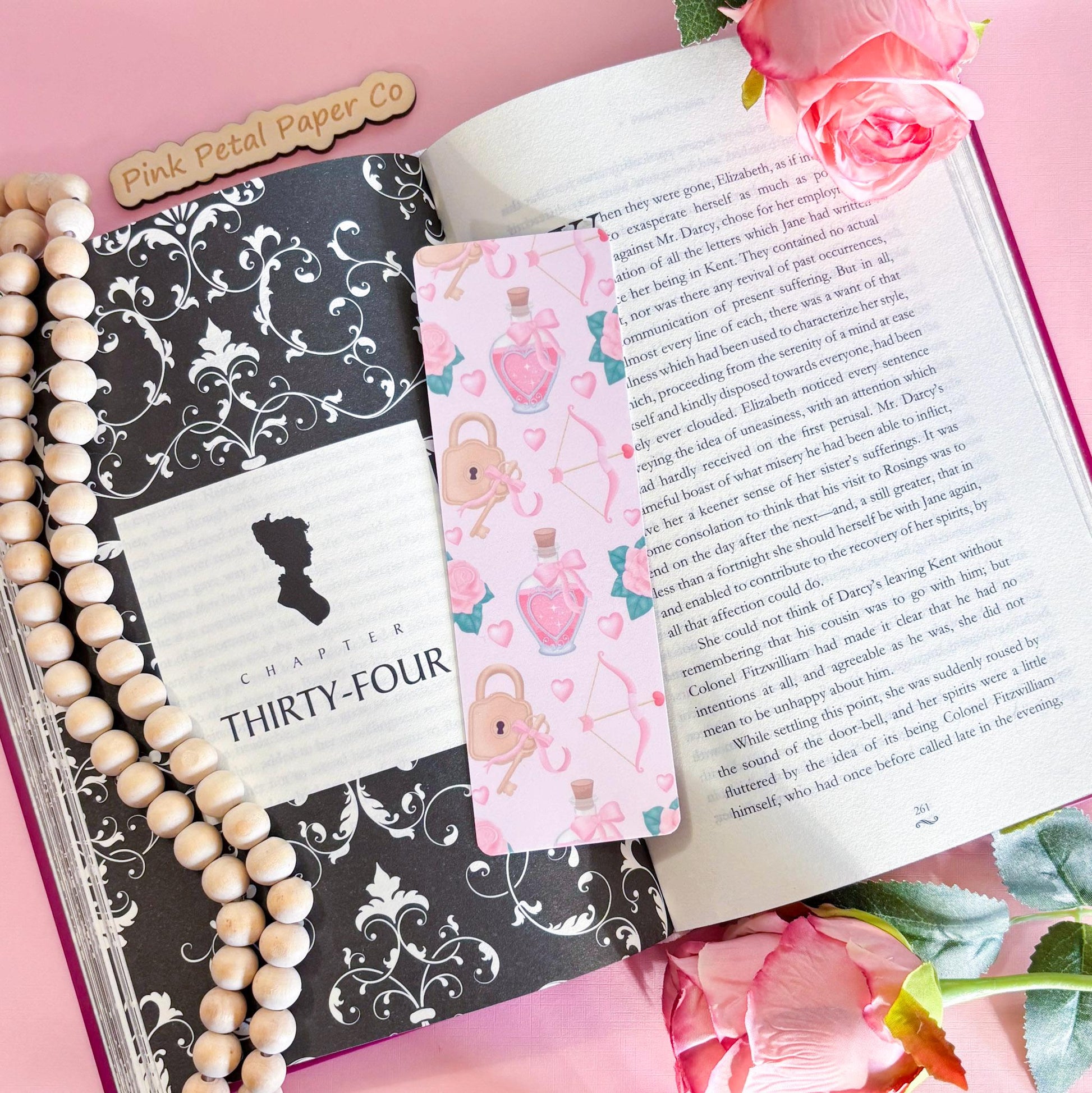 Valentine Coquette Bookmark Set, Girly Bookmark, Bows Bookmark, Handmade Gifts for Book Lovers, Booklover Romance Gifts, Soft Girl Bookmark