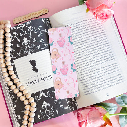Valentine Coquette Bookmark Set, Girly Bookmark, Bows Bookmark, Handmade Gifts for Book Lovers, Booklover Romance Gifts, Soft Girl Bookmark