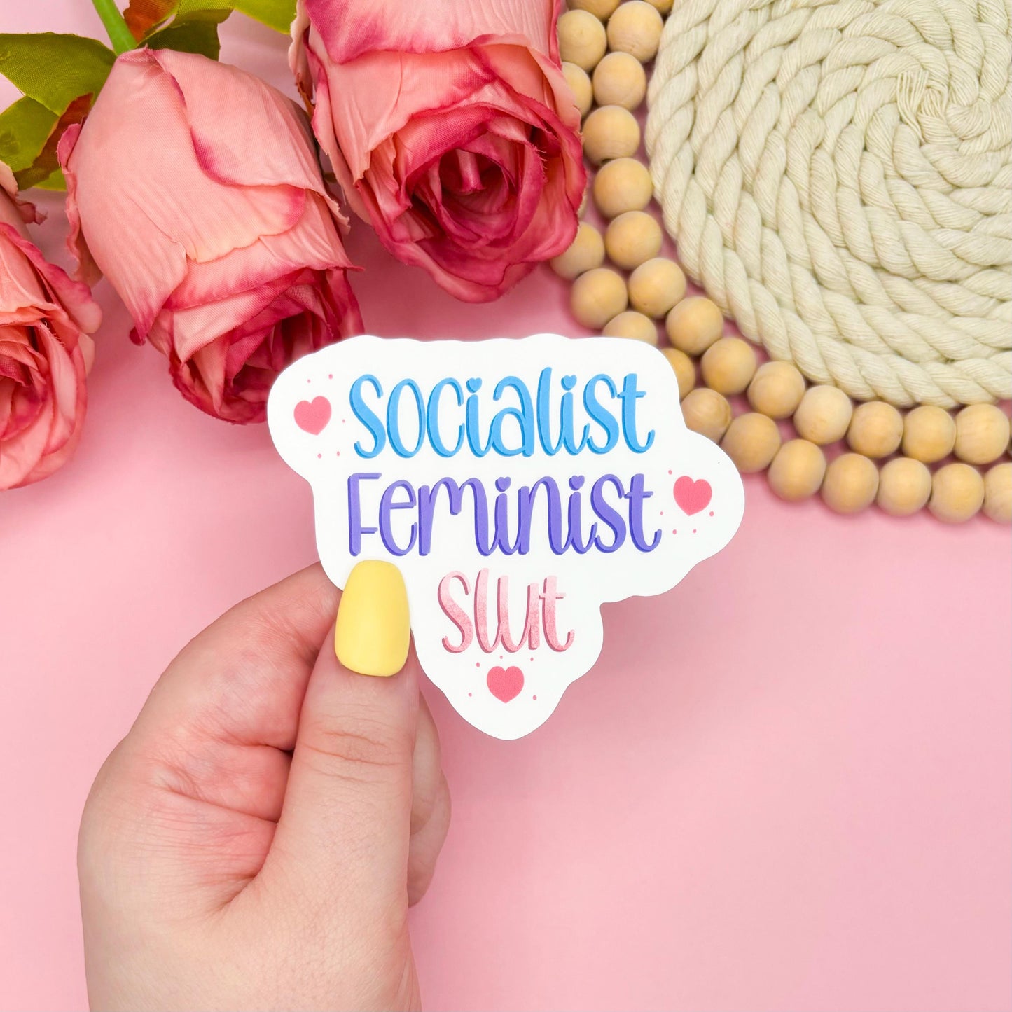 Socialist Feminist Sticker, Women's Rights Sticker, Pro Choice Sticker for Women, Political Sticker, Motivational Stickers, Laptop Sticker