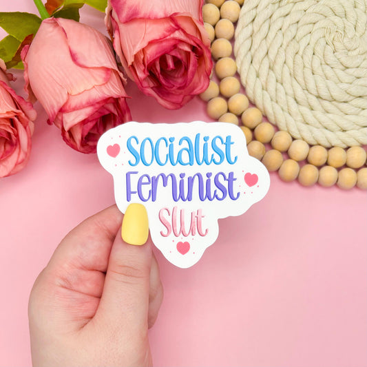 Socialist Feminist Sticker, Women's Rights Sticker, Pro Choice Sticker for Women, Political Sticker, Motivational Stickers, Laptop Sticker