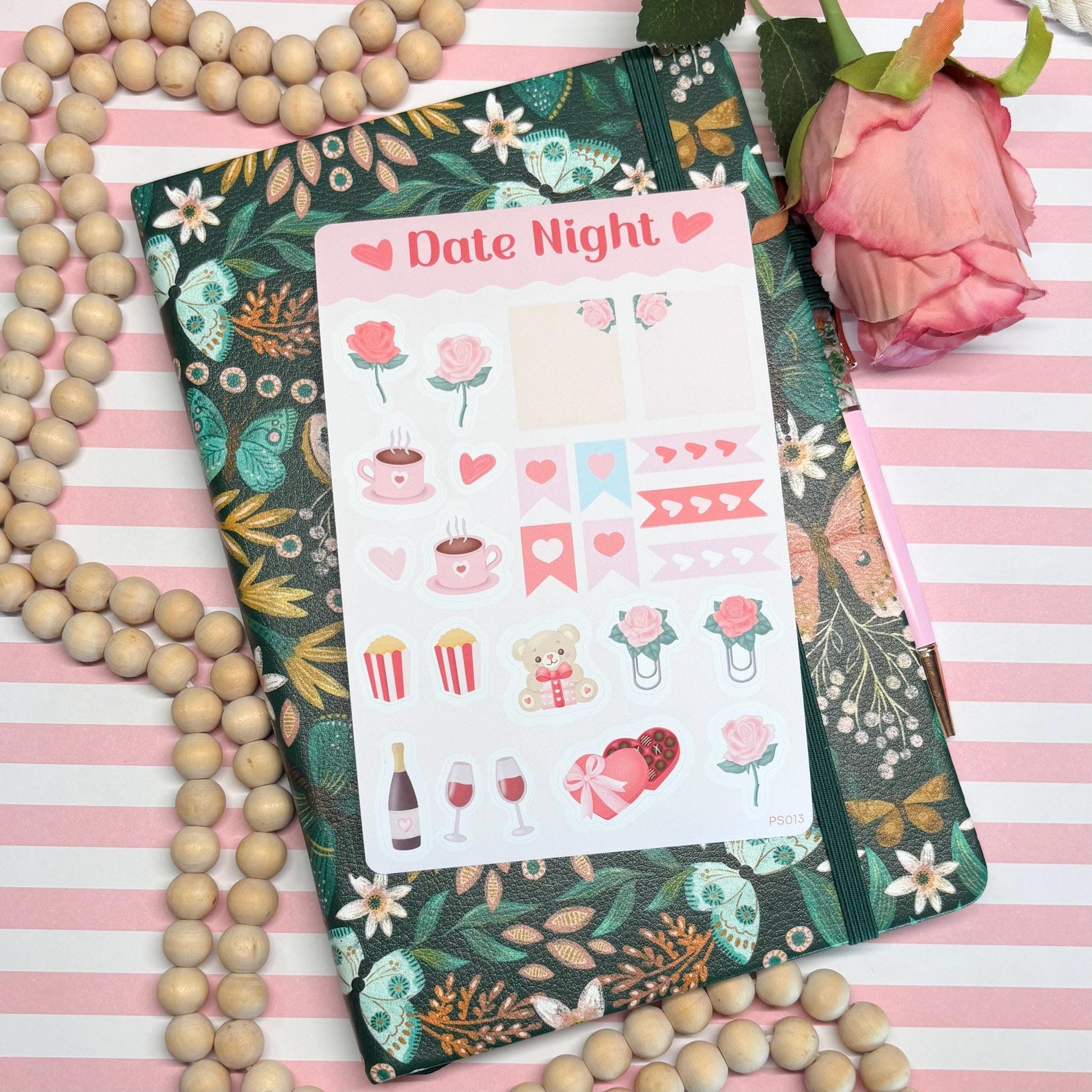 Cute Date Night Planner Stickers, Romantic Planner Stickers, Valentine’s Day Stickers, Pastel Daily Planner Sticker, Bullet Journal Stickers