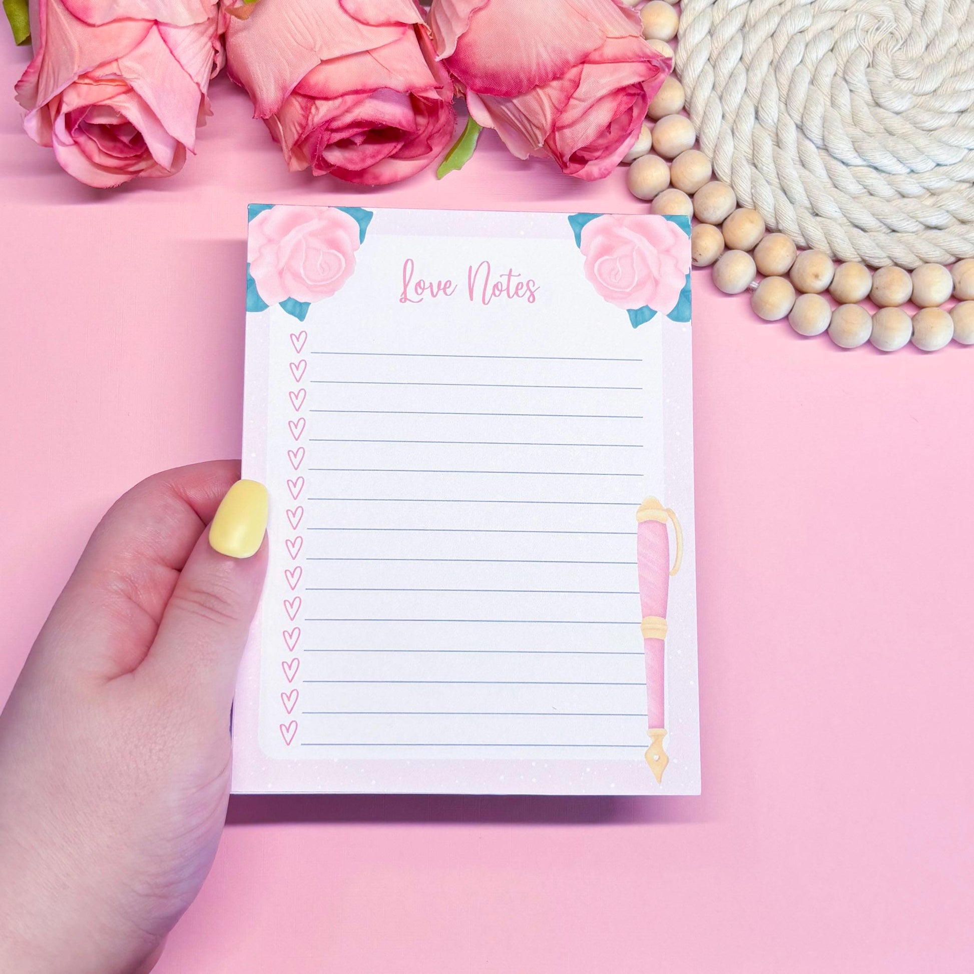 Coquette Love Notes Notepad, Valentine's Day Gift Notepad, Anniversary Gift Notepad, Pink Aesthetic Stationery for Journaling, To Do List
