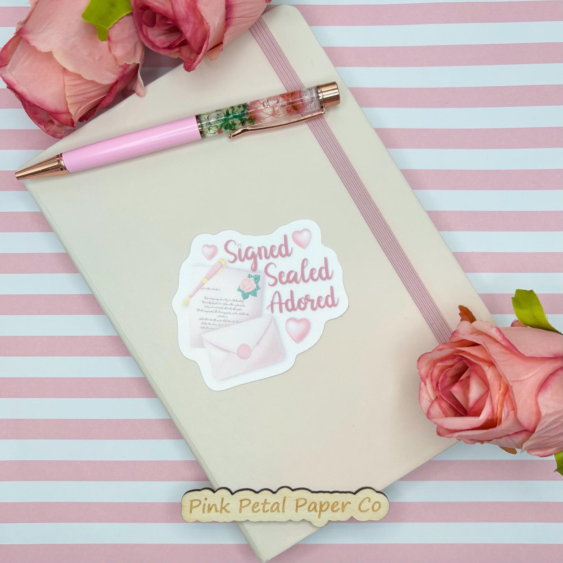Valentine’s Day Sticker, Handmade Romance Sticker, Cute Pink Love Sticker, Girly Coquette Sticker for Laptops, Journaling, and Scrapbooking