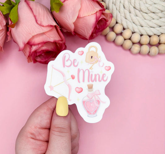 Valentine’s Day Sticker, Handmade Romance Sticker, Cute Pink Love Sticker, Girly Coquette Sticker for Laptops, Journaling, and Scrapbooking