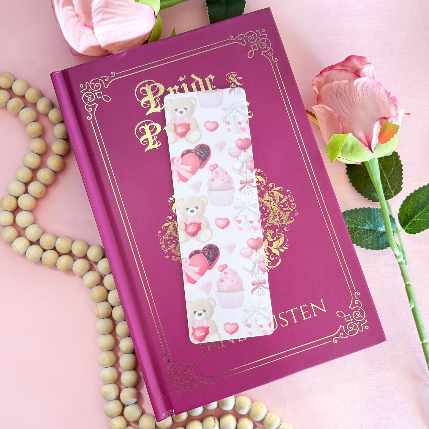 Valentine Coquette Bookmark Set, Girly Bookmark, Bows Bookmark, Handmade Gifts for Book Lovers, Booklover Romance Gifts, Soft Girl Bookmark
