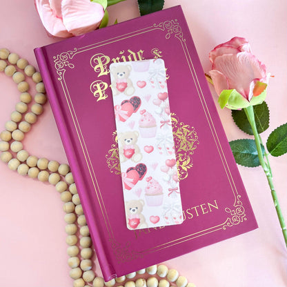 Valentine Coquette Bookmark Set, Girly Bookmark, Bows Bookmark, Handmade Gifts for Book Lovers, Booklover Romance Gifts, Soft Girl Bookmark