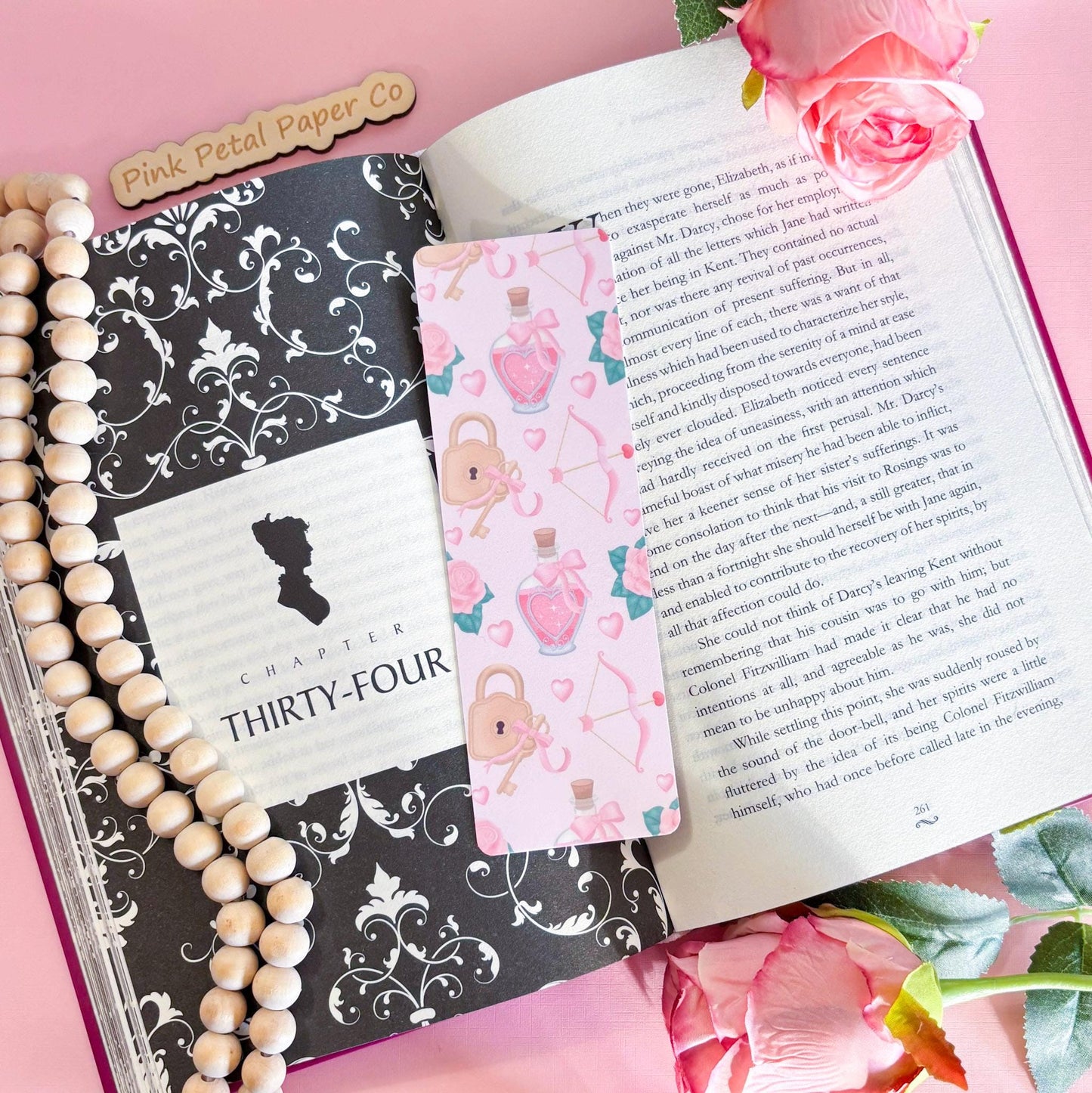 Valentine Coquette Bookmark Set, Girly Bookmark, Bows Bookmark, Handmade Gifts for Book Lovers, Booklover Romance Gifts, Soft Girl Bookmark