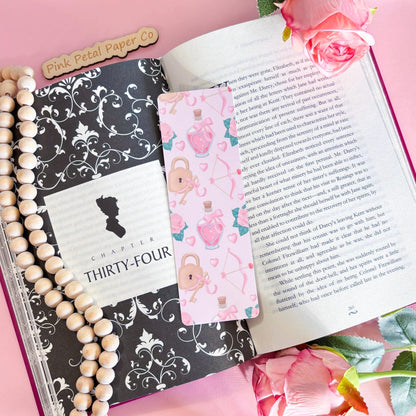 Valentine Coquette Bookmark Set, Girly Bookmark, Bows Bookmark, Handmade Gifts for Book Lovers, Booklover Romance Gifts, Soft Girl Bookmark