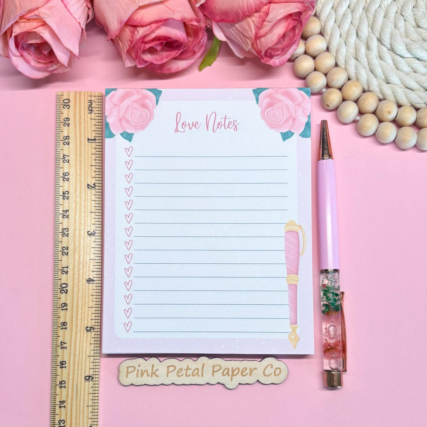 Coquette Love Notes Notepad, Valentine's Day Gift Notepad, Anniversary Gift Notepad, Pink Aesthetic Stationery for Journaling, To Do List