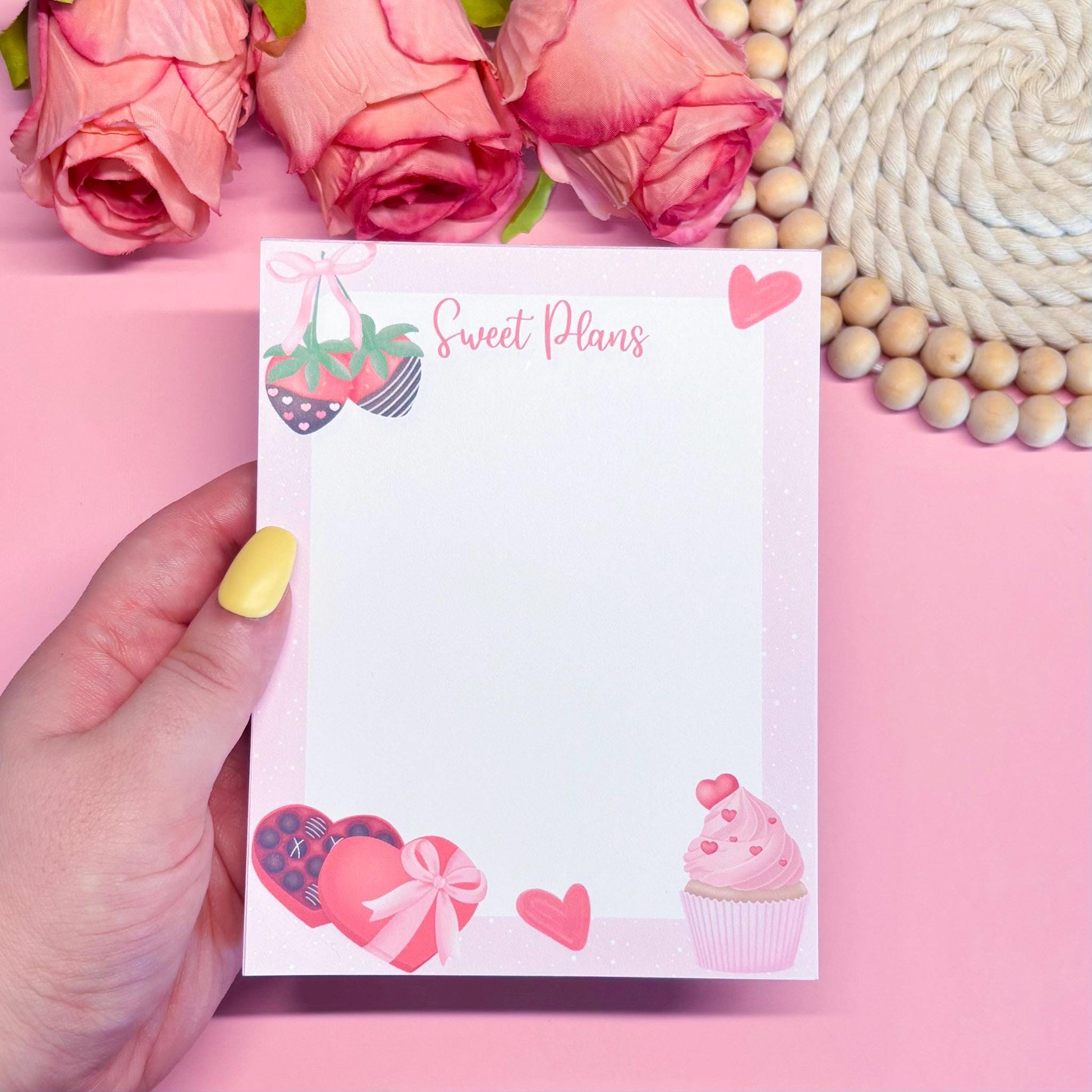 Coquette Valentine's Notepad, Valentine's Day Gift Notepad, Anniversary Gift Notepad, Pink Aesthetic Stationery for Journaling, To Do List