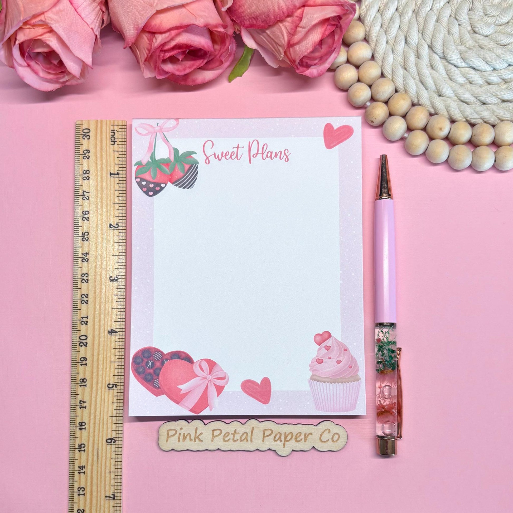 Coquette Valentine's Notepad, Valentine's Day Gift Notepad, Anniversary Gift Notepad, Pink Aesthetic Stationery for Journaling, To Do List