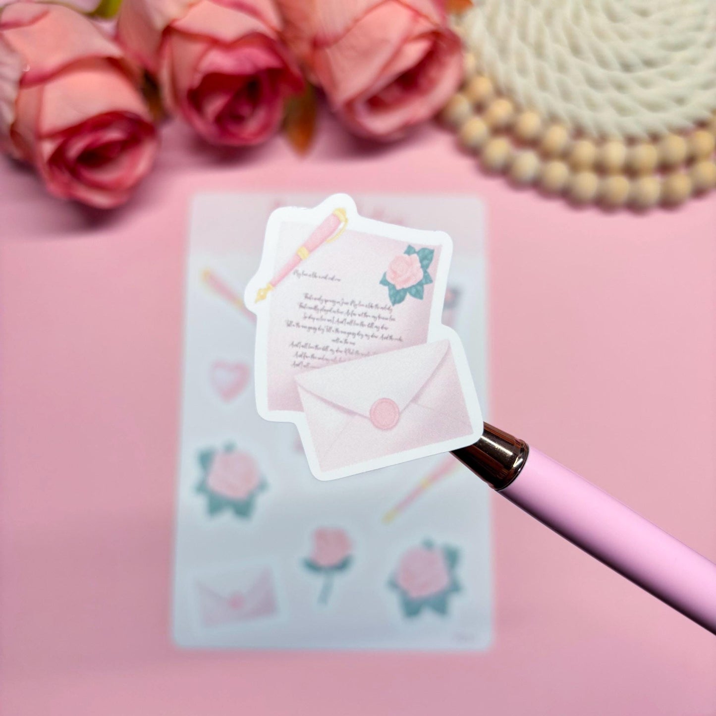 Love Letters Valentine's Day Planner Stickers, Romantic Planner Stickers, Pastel Daily Planner Sticker, Bullet Journal Stickers