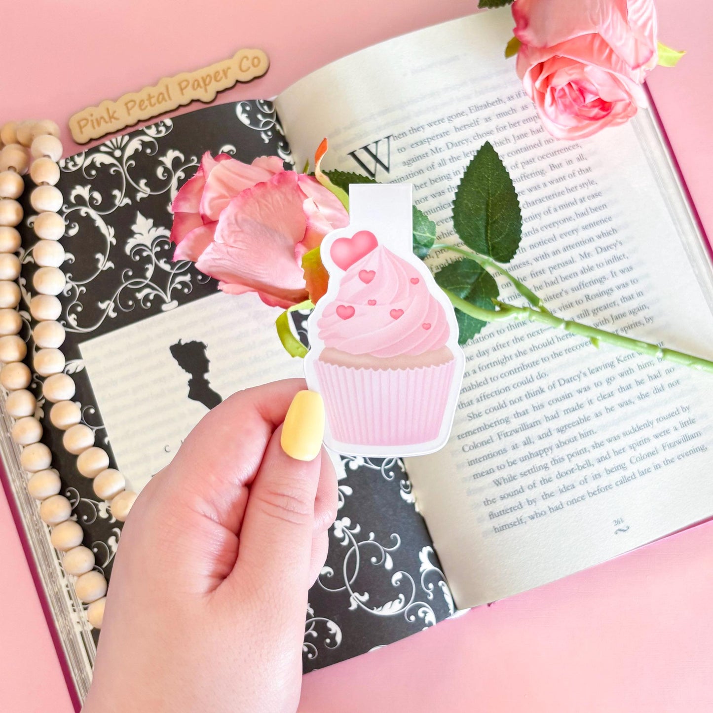 Coquette Valentine's Day Magnetic Bookmark, Stocking Stuffer, Reading Accessory, Handmade Gifts for Book Lovers, Soft Girl Bookmark