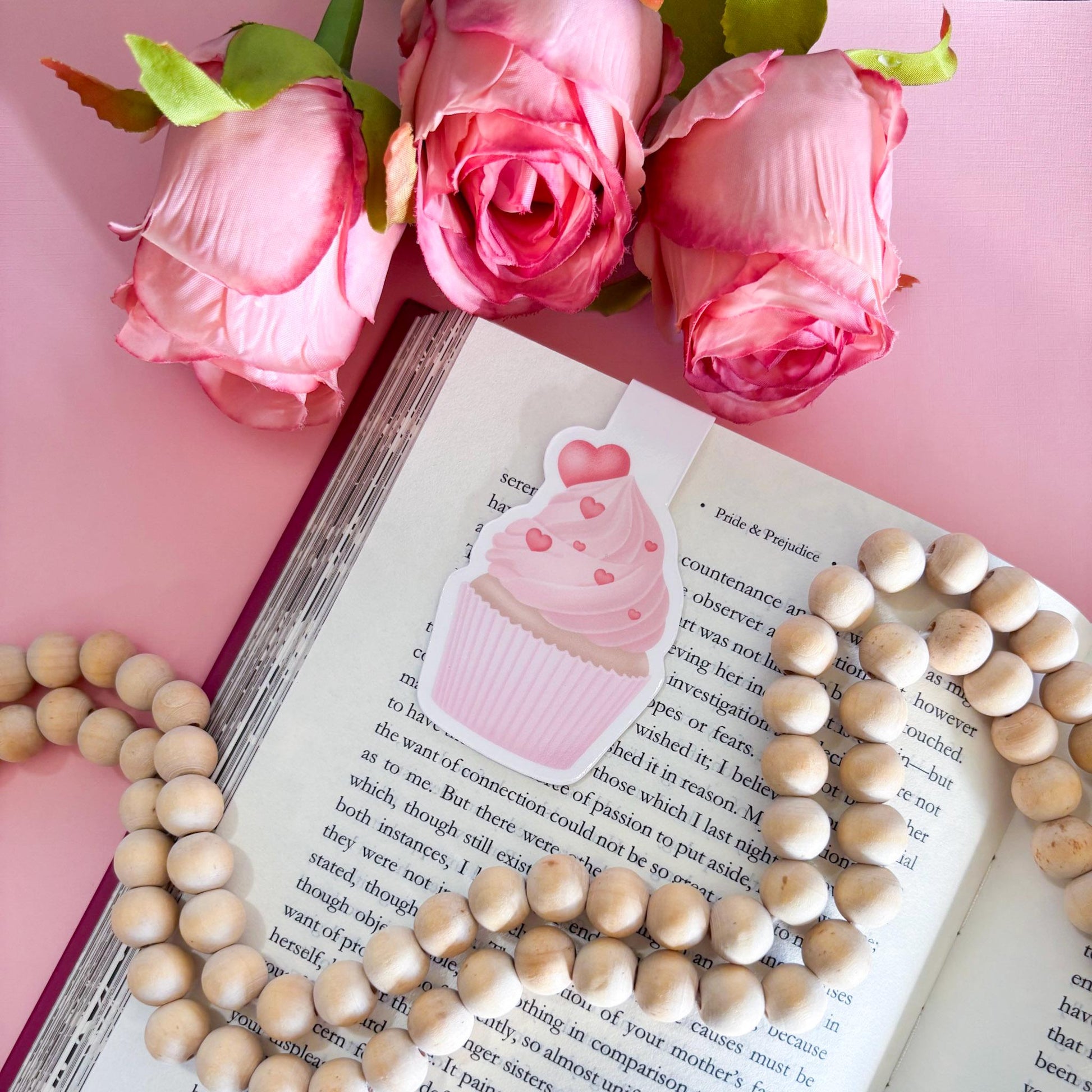 Coquette Valentine's Day Magnetic Bookmark, Stocking Stuffer, Reading Accessory, Handmade Gifts for Book Lovers, Soft Girl Bookmark