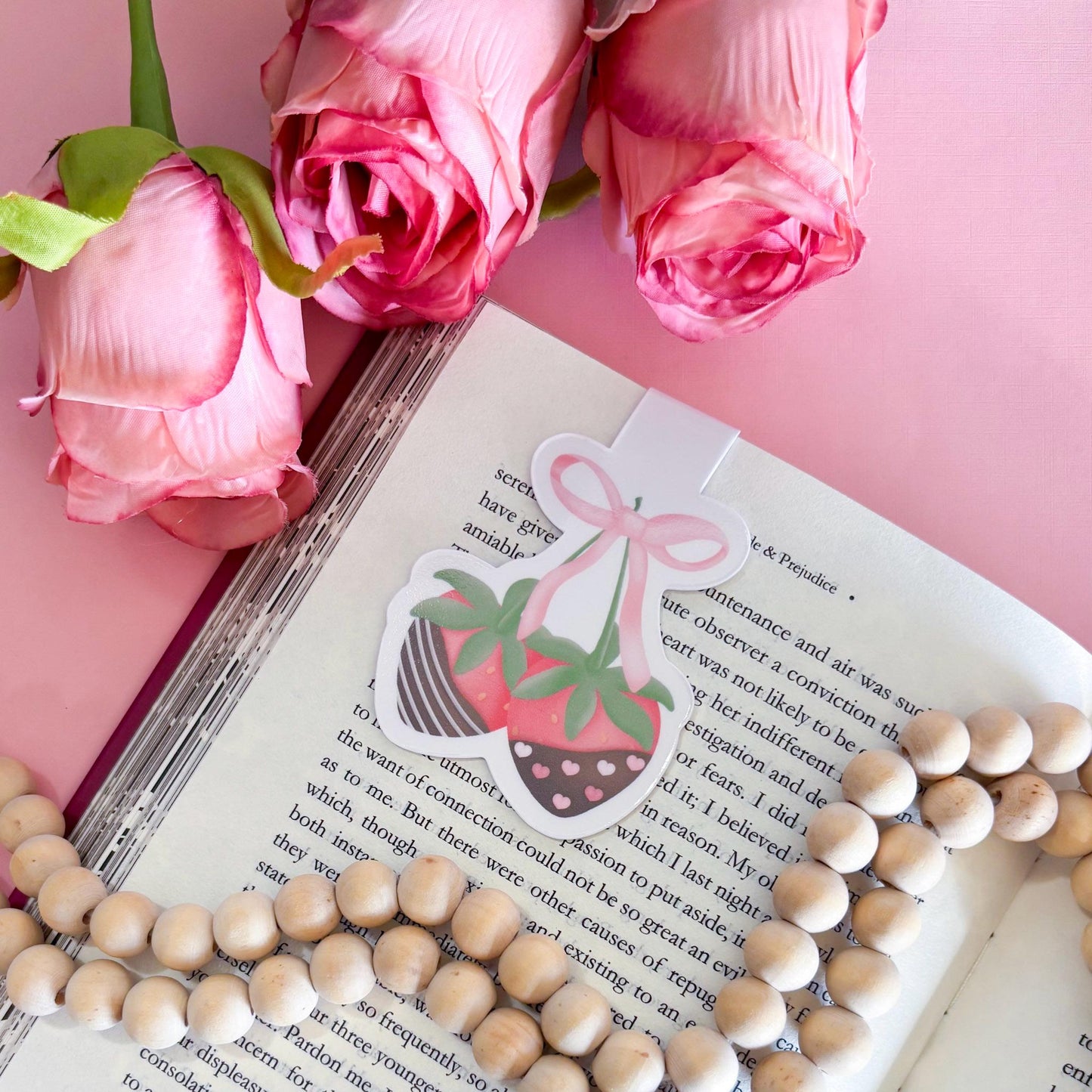 Coquette Valentine's Day Magnetic Bookmark, Stocking Stuffer, Reading Accessory, Handmade Gifts for Book Lovers, Soft Girl Bookmark